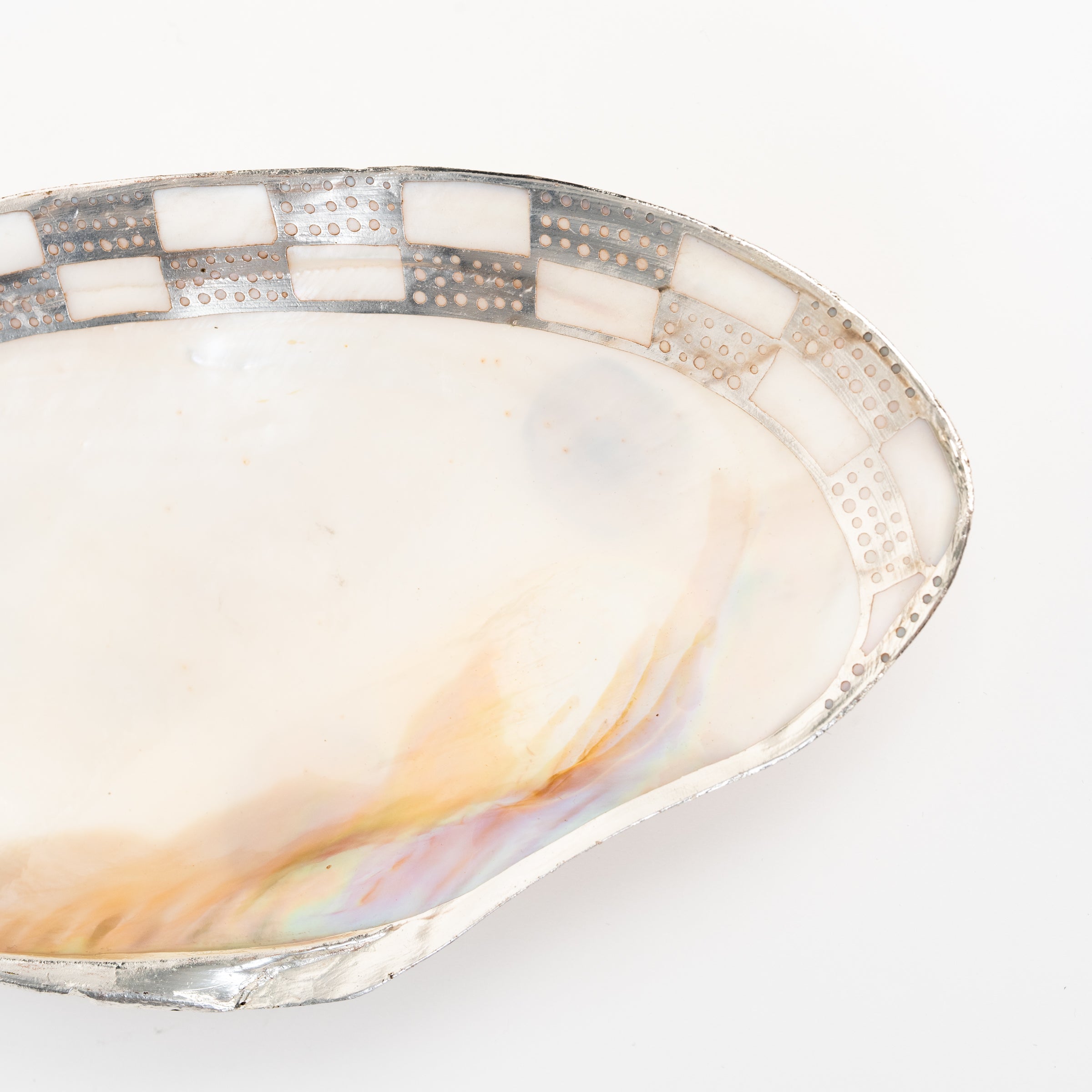 Felicity Footed Shell Dish on a white background at Addison West