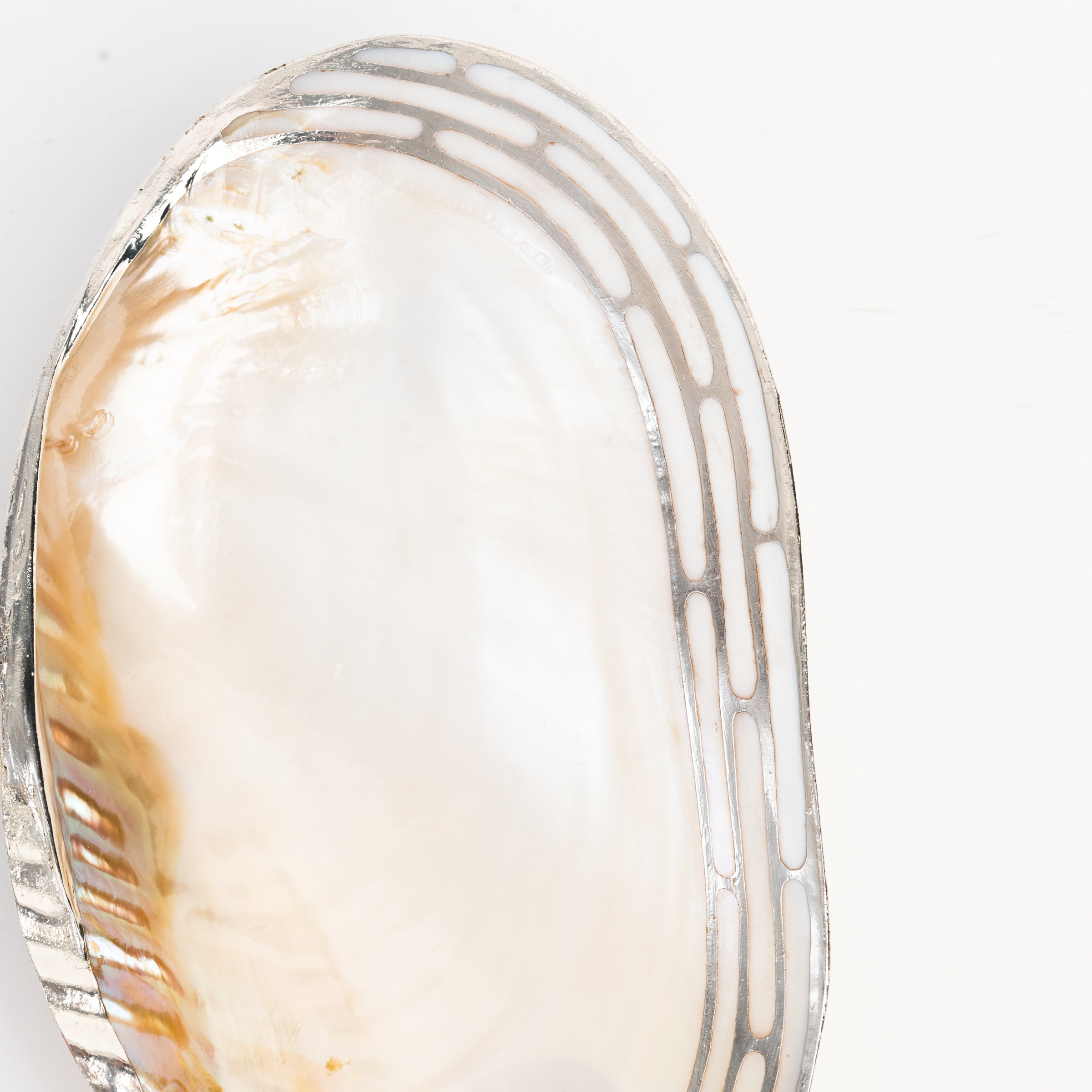 Felicity Footed Shell Dish on a white background at Addison West