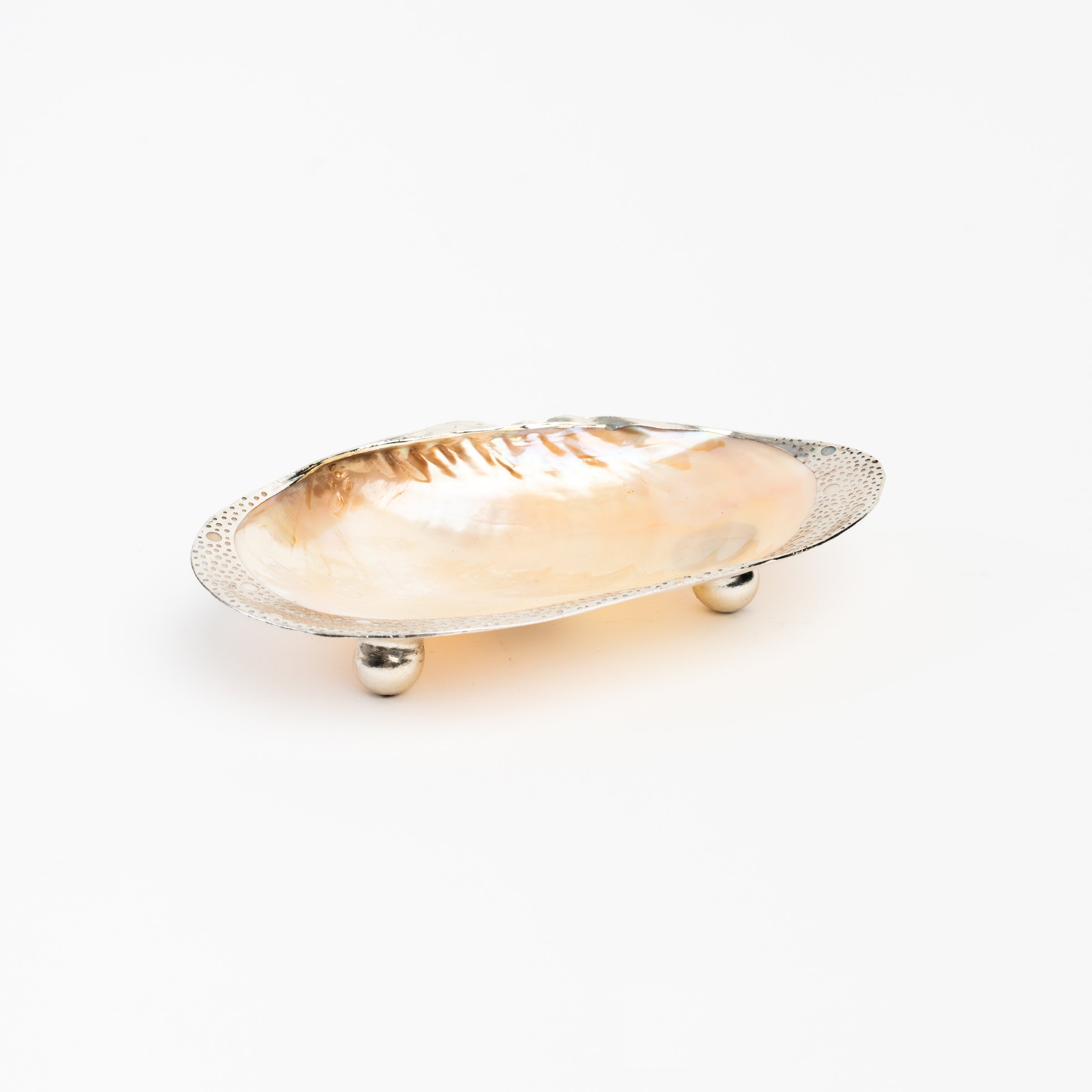 Felicity Footed Shell Dish on a white background at Addison West