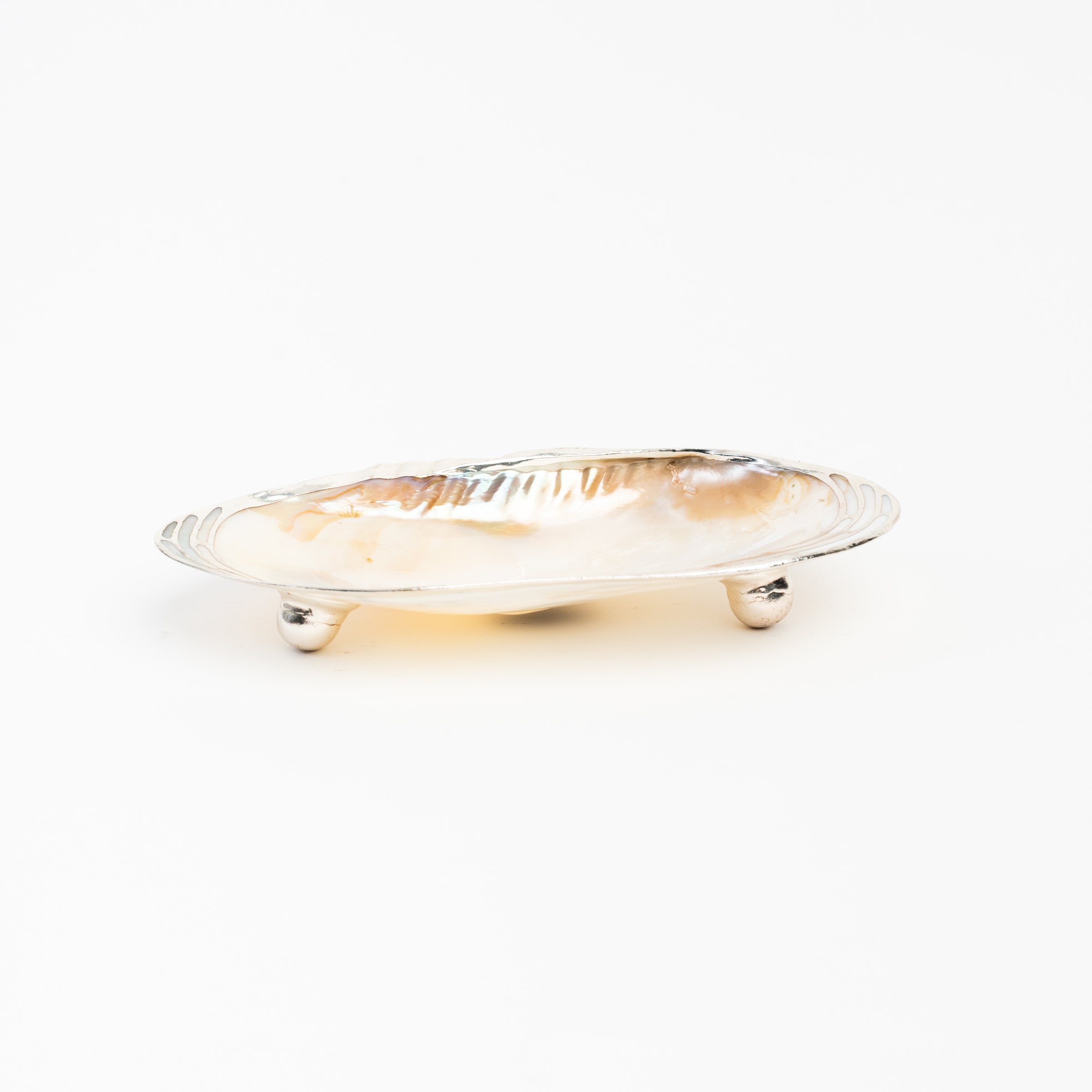 Felicity Footed Shell Dish on a white background at Addison West