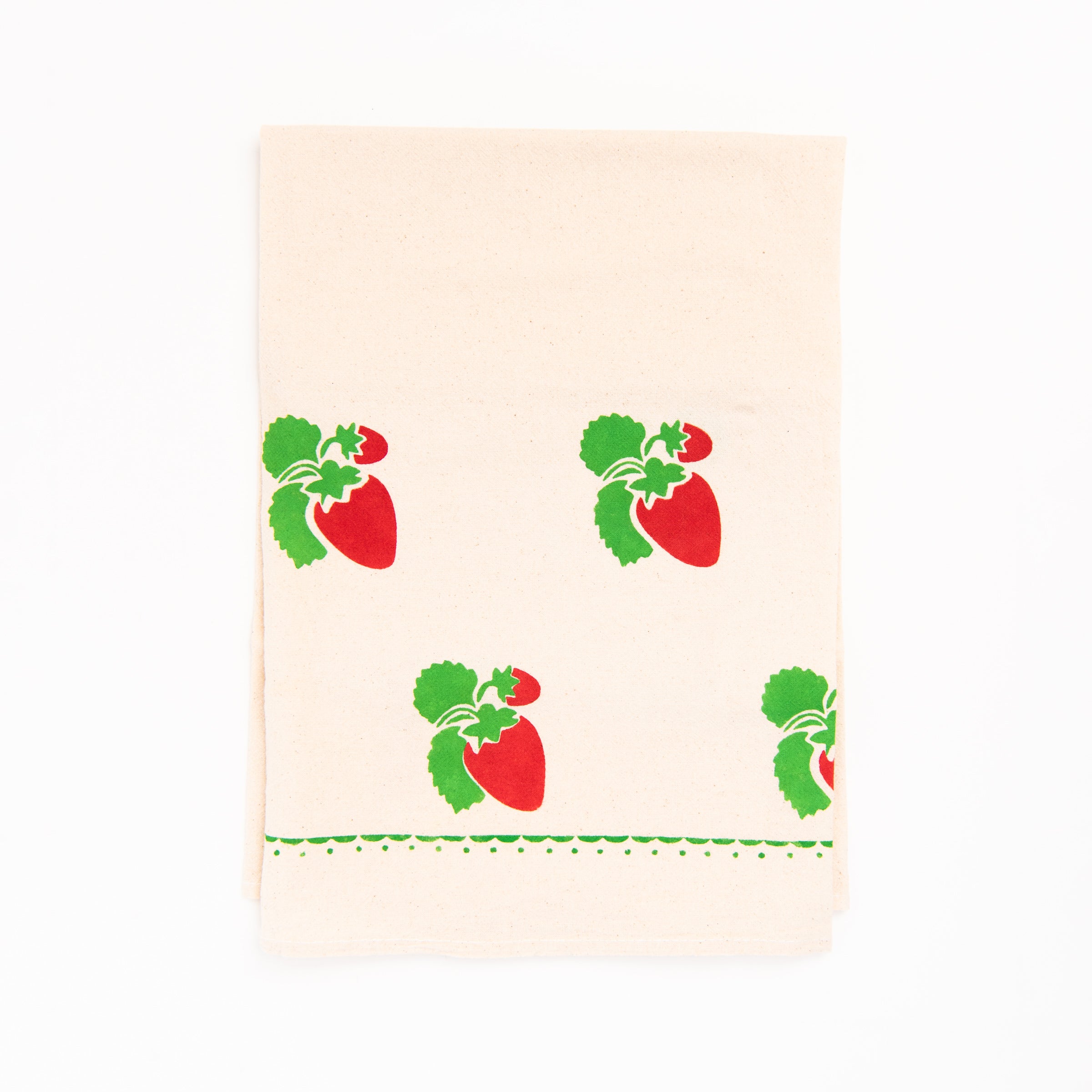 Strawberries Tea Towel on a white background at Addison West