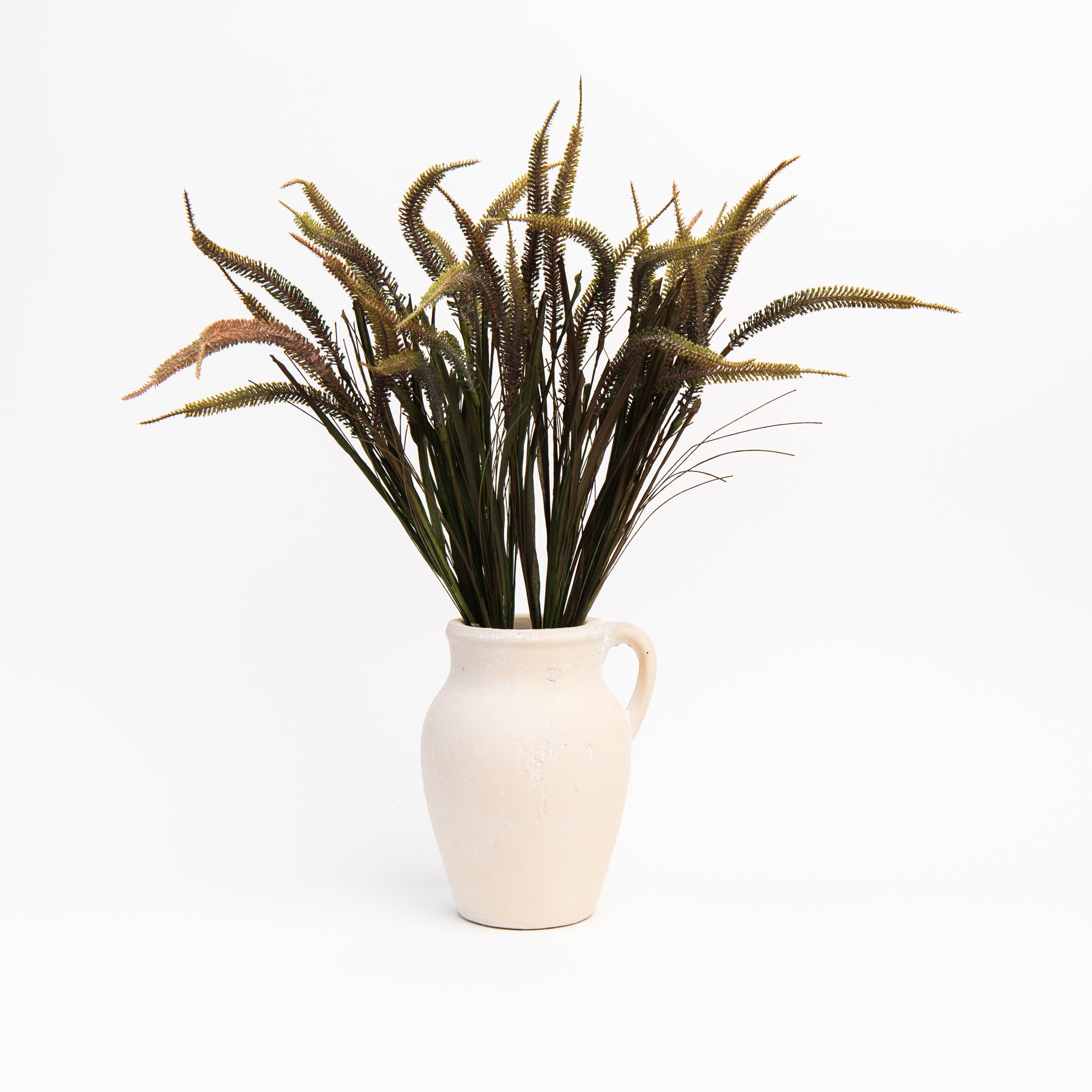 Rhodes Small White Terracotta Vase on a white background at Addison West