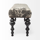 Alhambra Upholstered Gray Seat with Black Wood Legs Accent Bench on a white background