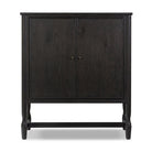 Amber Lewis x Four Hands Bari Bar Cabinet in Cracked Smoked Black Veneer on a white background at Addison West