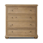 Amber Lewis x Four Hands Geoffrey Tall Dresser in Worn Oak Veneer on a white background at Addison West