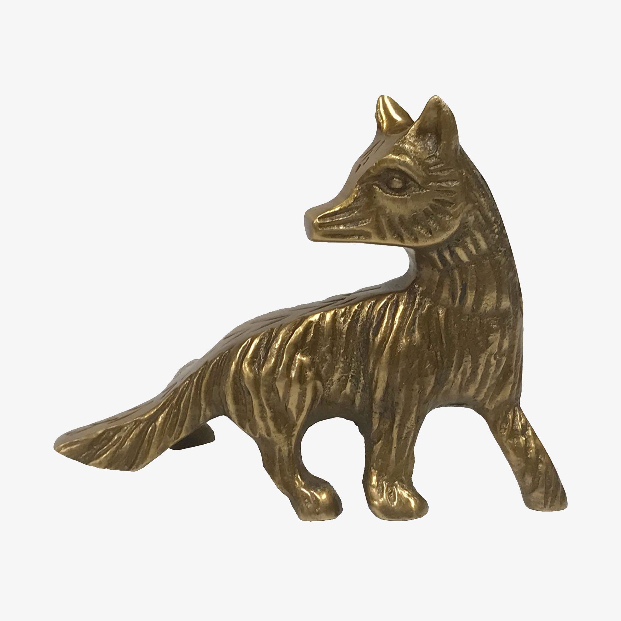 Antiqued Brass Sly Fox Paperweight - Addison West 