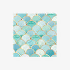 Art Deco Cocktail Napkins in Turquoise on a white background