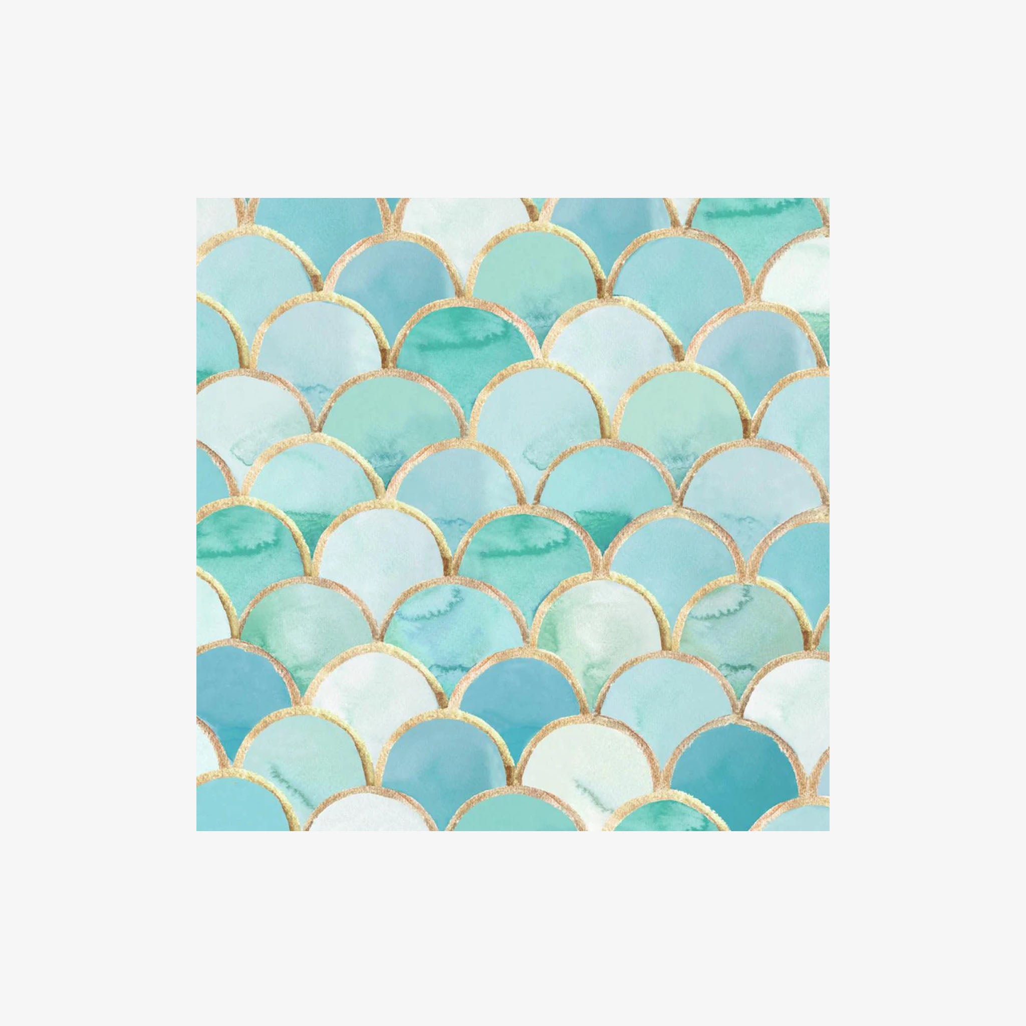 Art Deco Cocktail Napkins in Turquoise on a white background