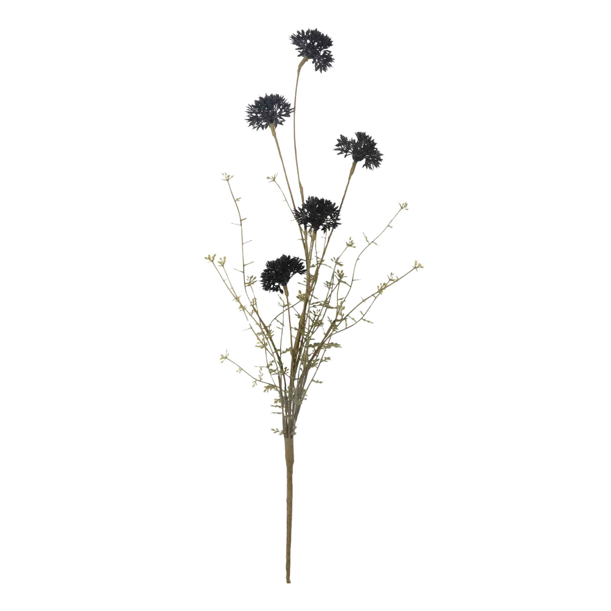 Abigail Ahern Faux Melaleuca Stem in Noir in a white vase on a white background at Addison West