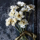 Abigail Ahern Faux Peony in Garden Lace on a dark grey background at Addison West