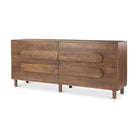 Astrid 71L x 17W x 30.3H Medium Brown Solid Wood 6 Drawer Sideboard on a white background