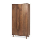 Astrid 36.0L x 17.0W x 70.0H Medium Brown Solid Wood Armoire on a white background