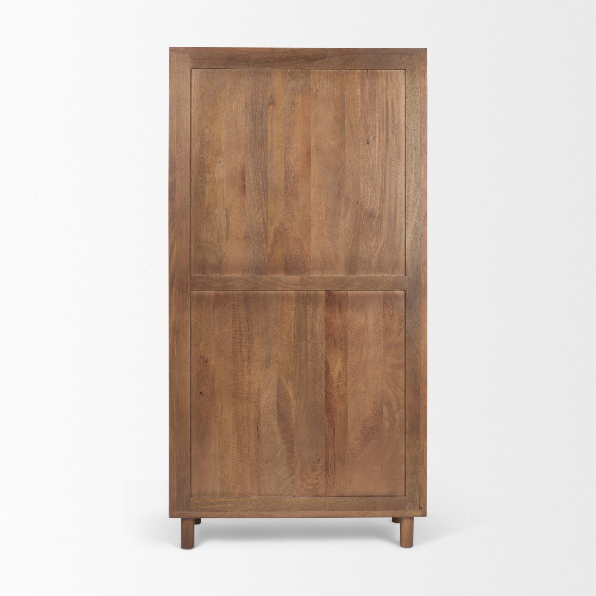 Astrid 36.0L x 17.0W x 70.0H Medium Brown Solid Wood Armoire on a white background