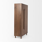 Astrid 36.0L x 17.0W x 70.0H Medium Brown Solid Wood Armoire on a white background