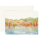 Autumn Lake Greeting Card Box Set of eight cards with a water color lake scene in the fall