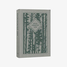 Grey front cover with birch trees of Backcountry Log book and journal on a white background