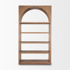 Bela Arched Shelving Unit Medium Brown Wood on a white background