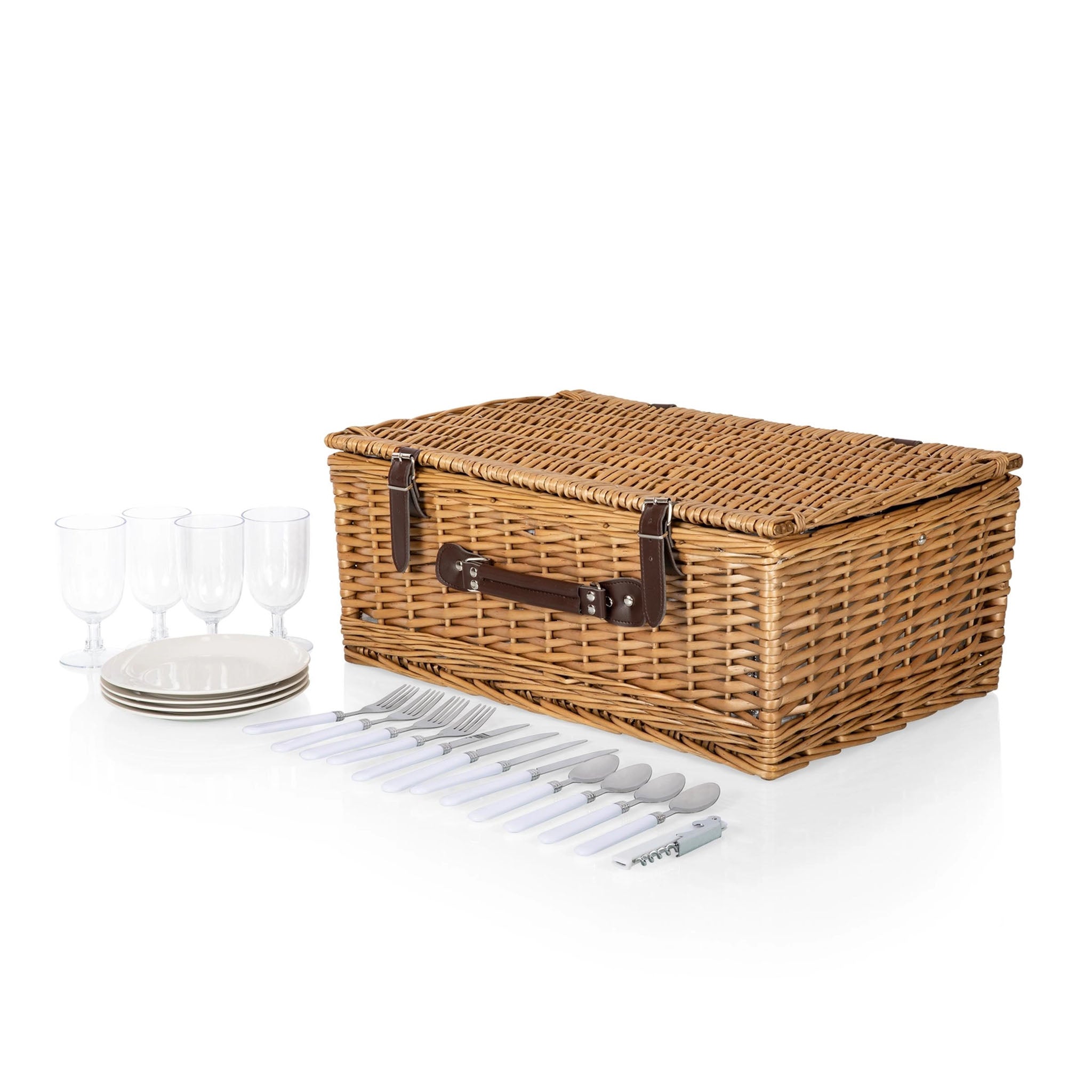 Covington Classic Willow Four Person Picnic Basket - Addison West 