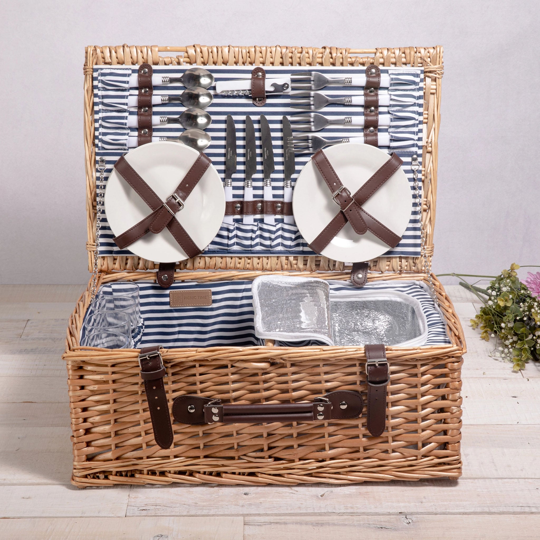 Covington Classic Willow Four Person Picnic Basket - Addison West 