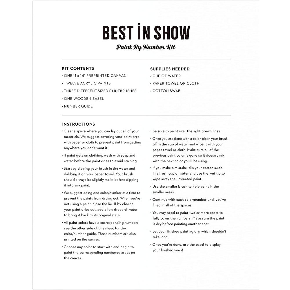 Best in Show Paint by Number Kit - Addison West 