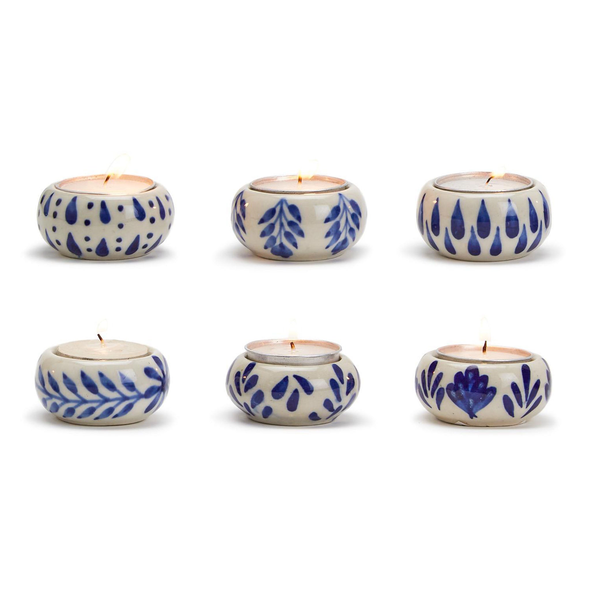 Blue + White Chinoiserie Tealight Holder - Addison West 