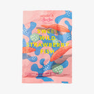 Pink and blue bag of Bon Bon Swedish Fish in Classic Strawberry on a white background