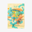 Peach and blue bag of Bon Bon new York Swedish Fish in Sour Peach on a white background