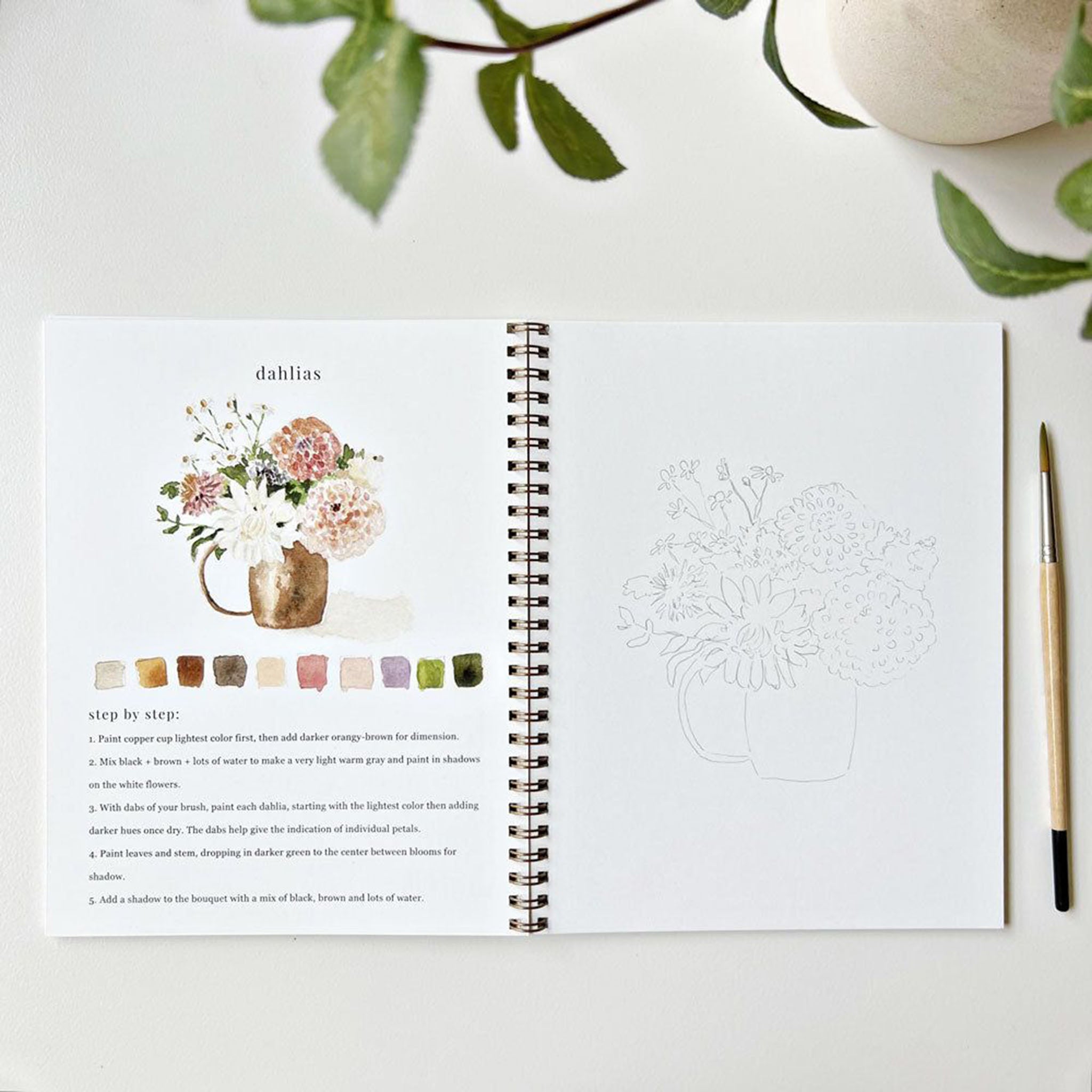 Bouquets Watercolor Workbook - Addison West 