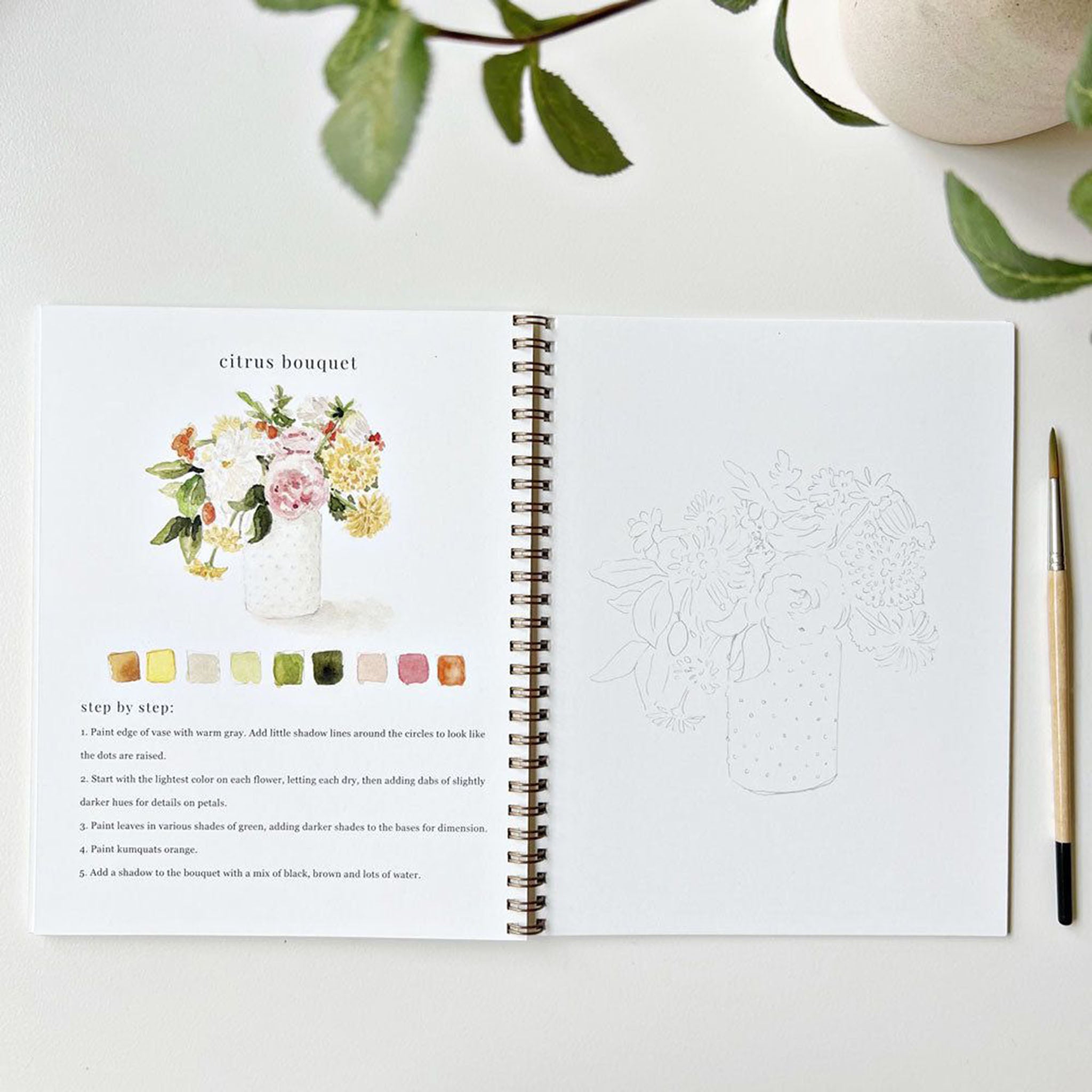 Bouquets Watercolor Workbook - Addison West 