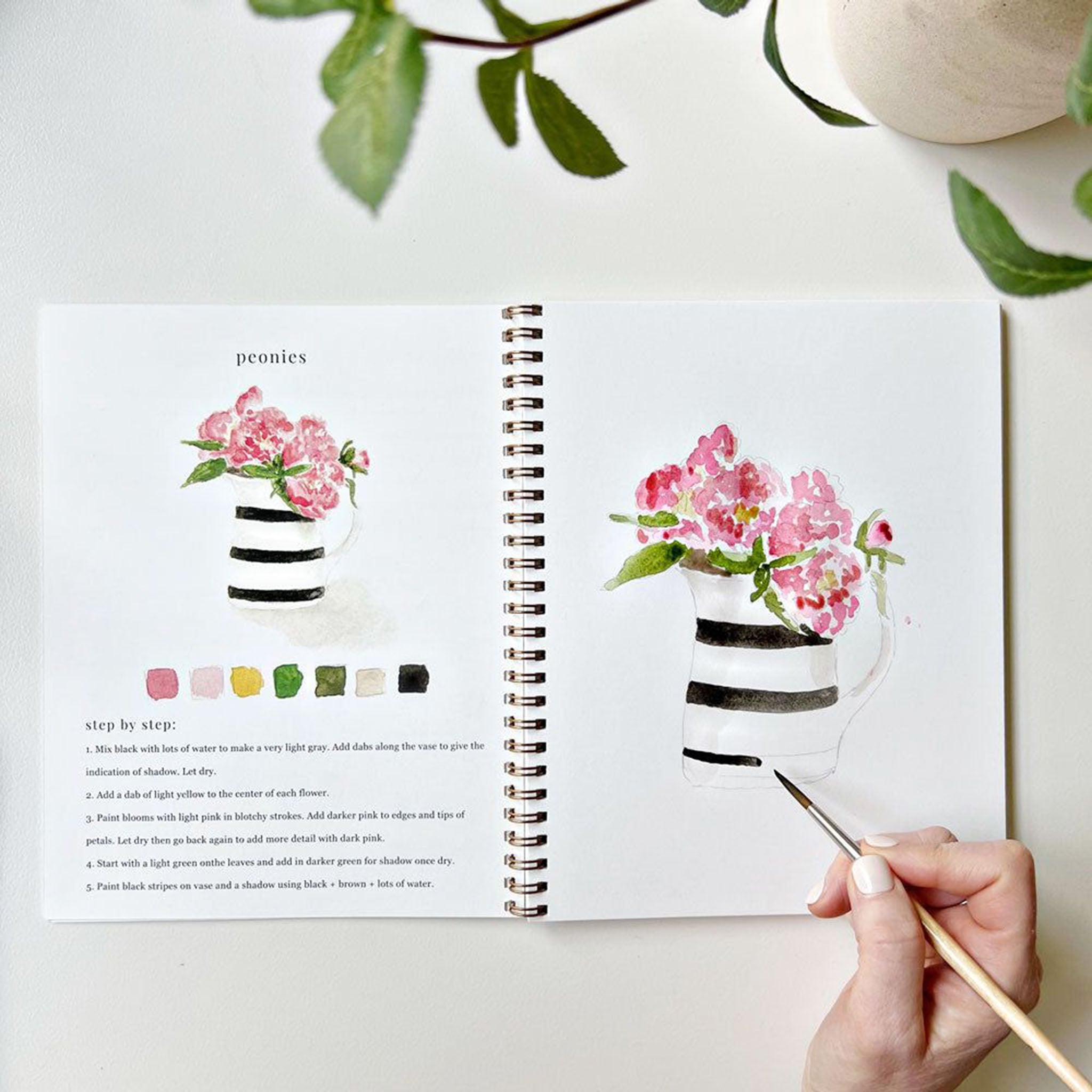 Bouquets Watercolor Workbook - Addison West 