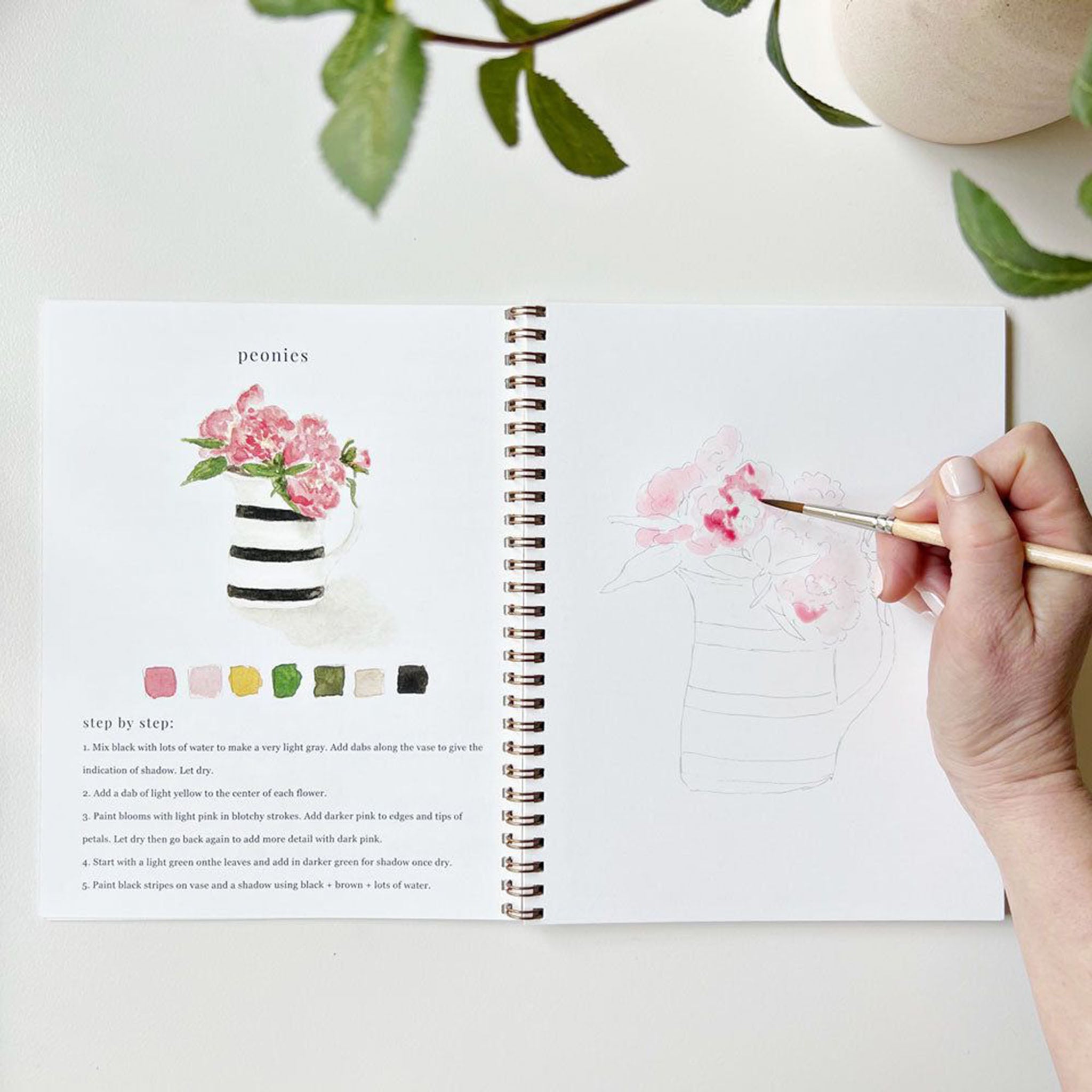 Bouquets Watercolor Workbook - Addison West 