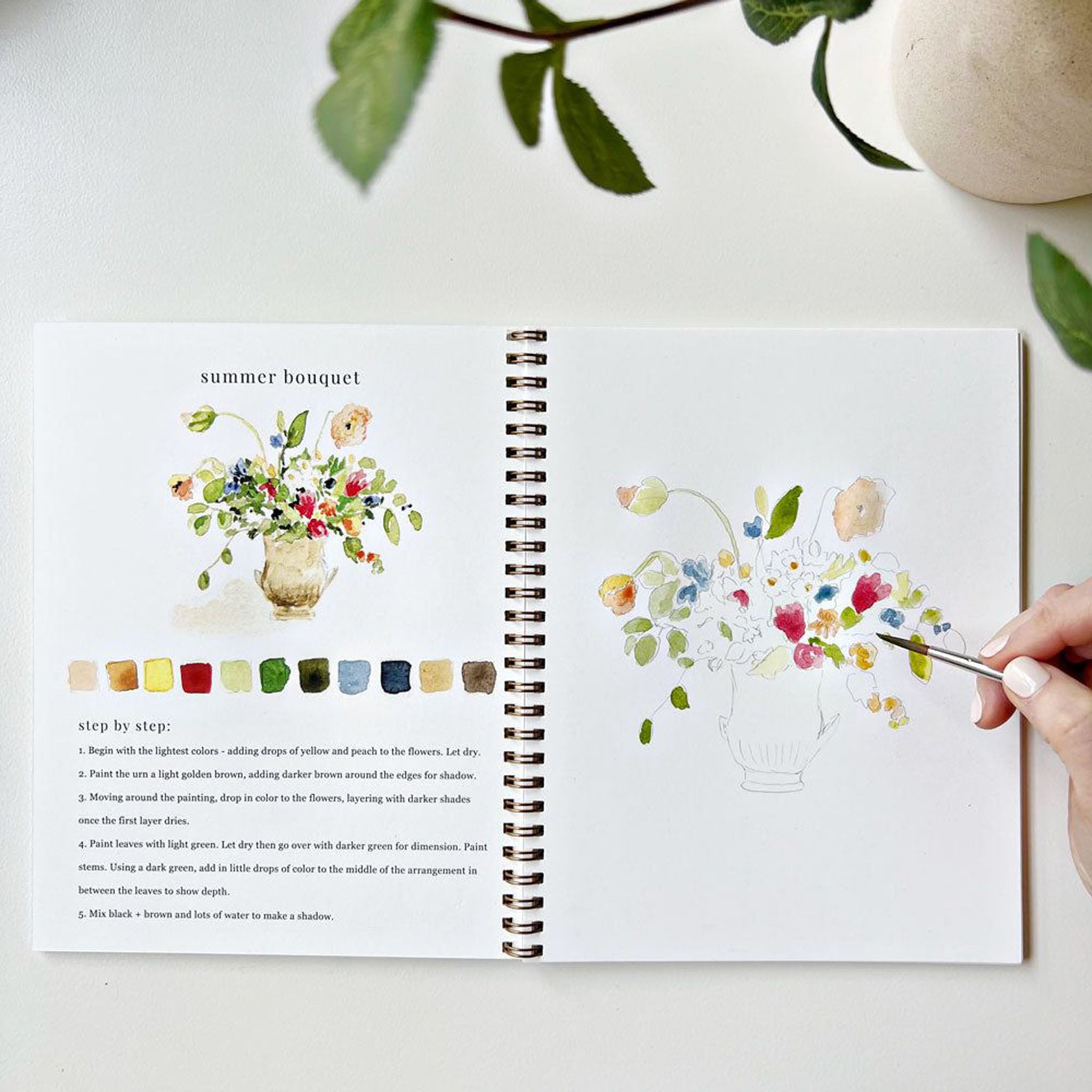 Bouquets Watercolor Workbook - Addison West 