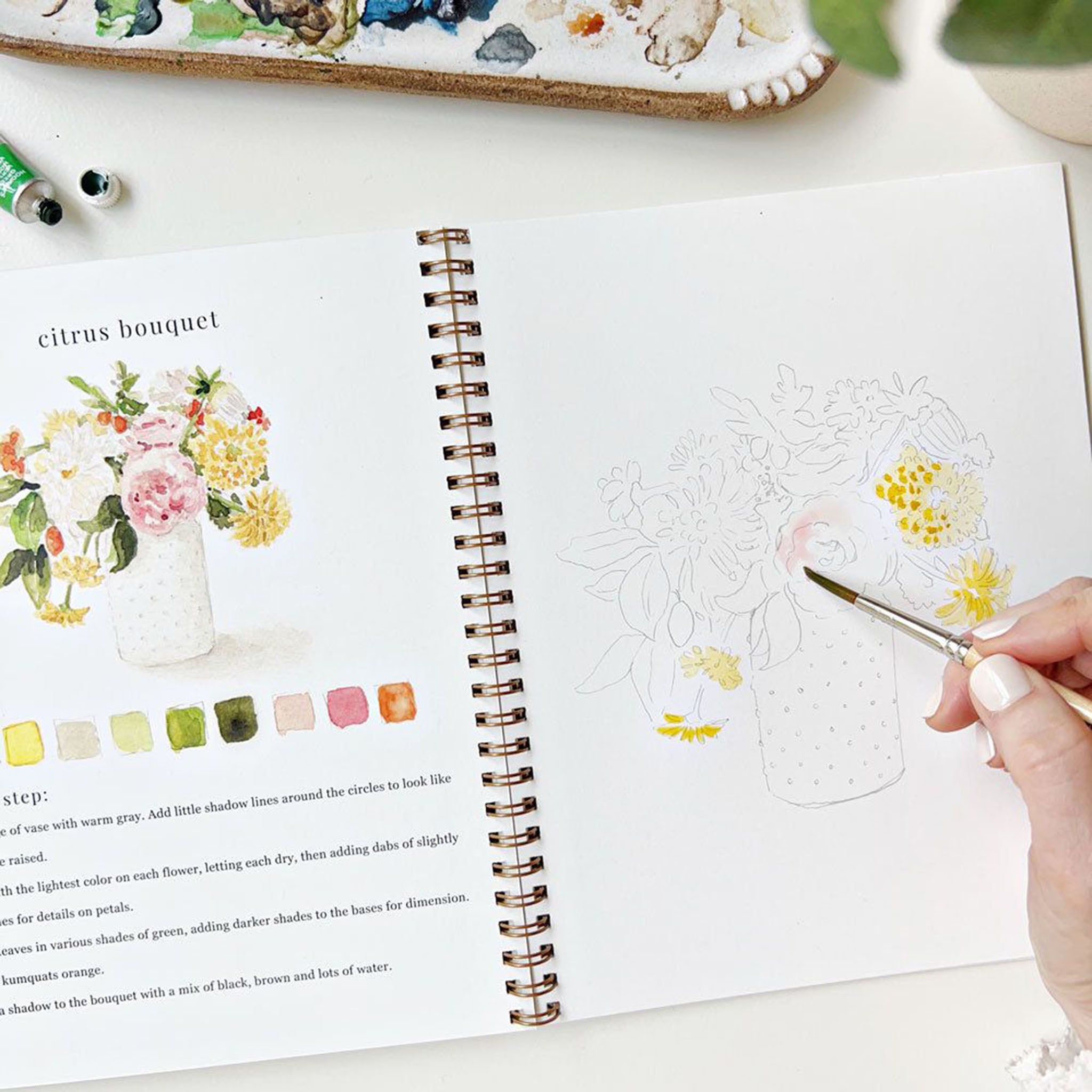 Bouquets Watercolor Workbook - Addison West 