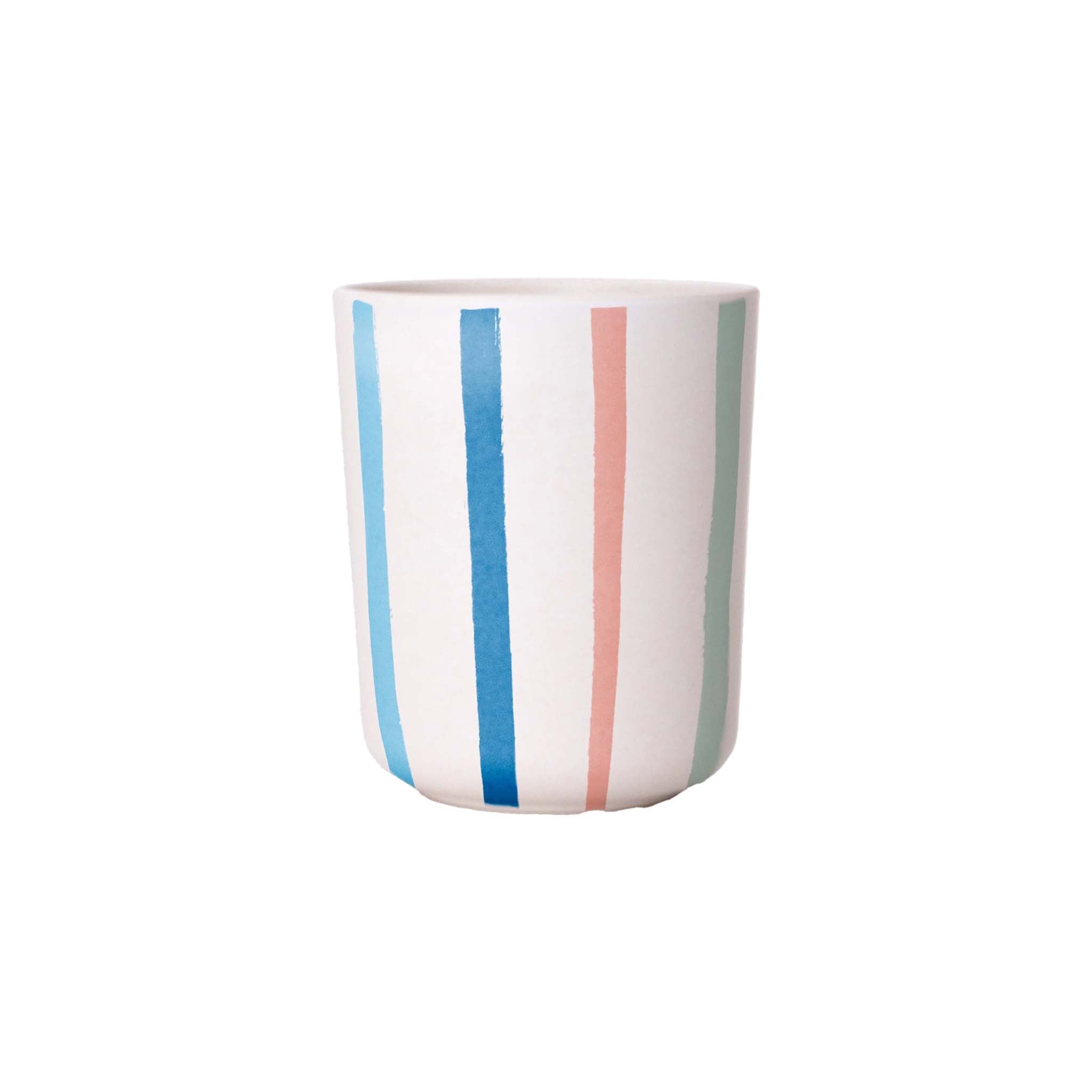 Meri Meri Bright Stripe Reusable Bamboo Cups on a white background