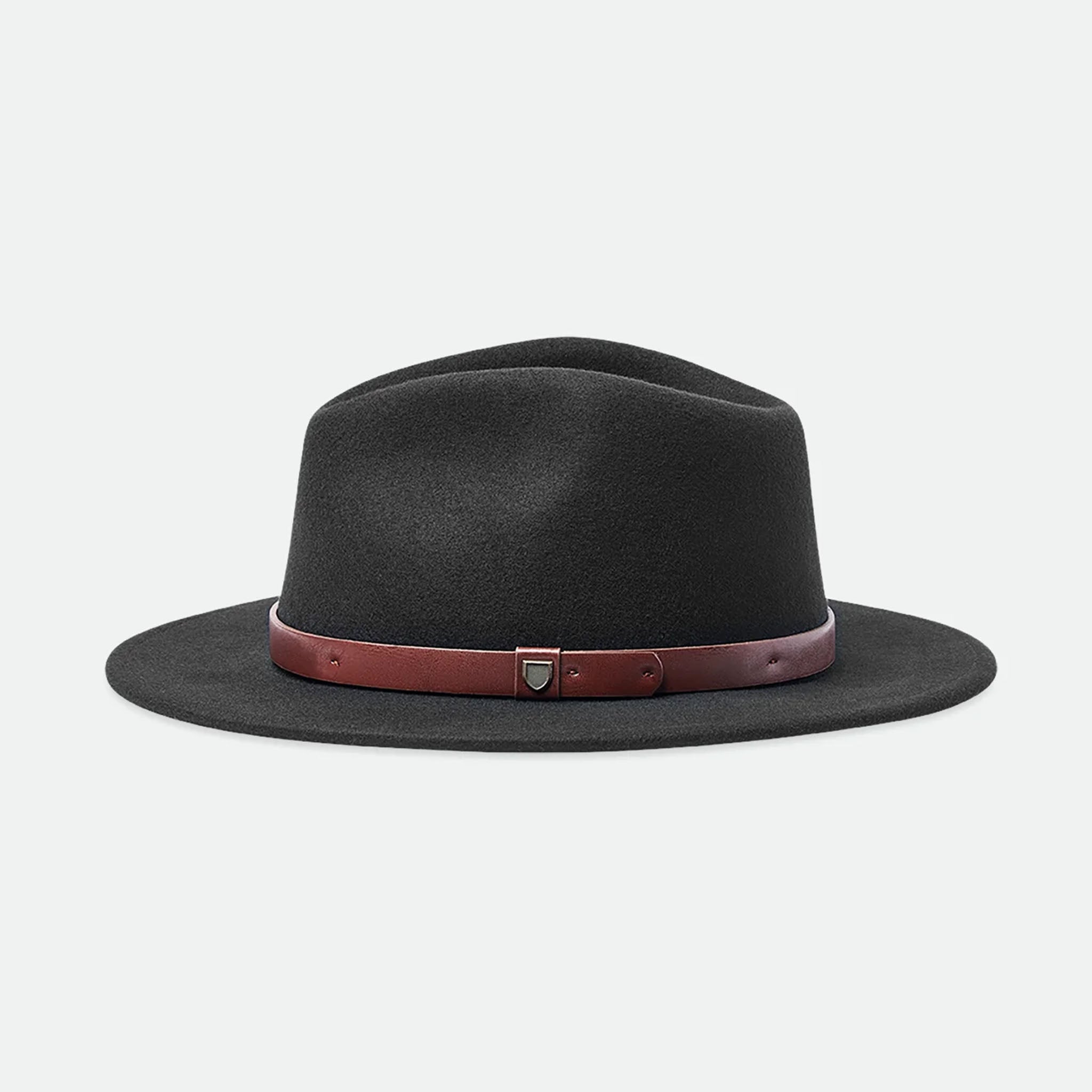 Brixton Messer Fedora in Black + Brown - Addison West 