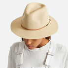 Brixton Wesley Straw Packable Fedora - Tan - Addison West 