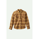 Brixton Bowery Men's Heavyweight Flannel in Curry Yellow on a white background