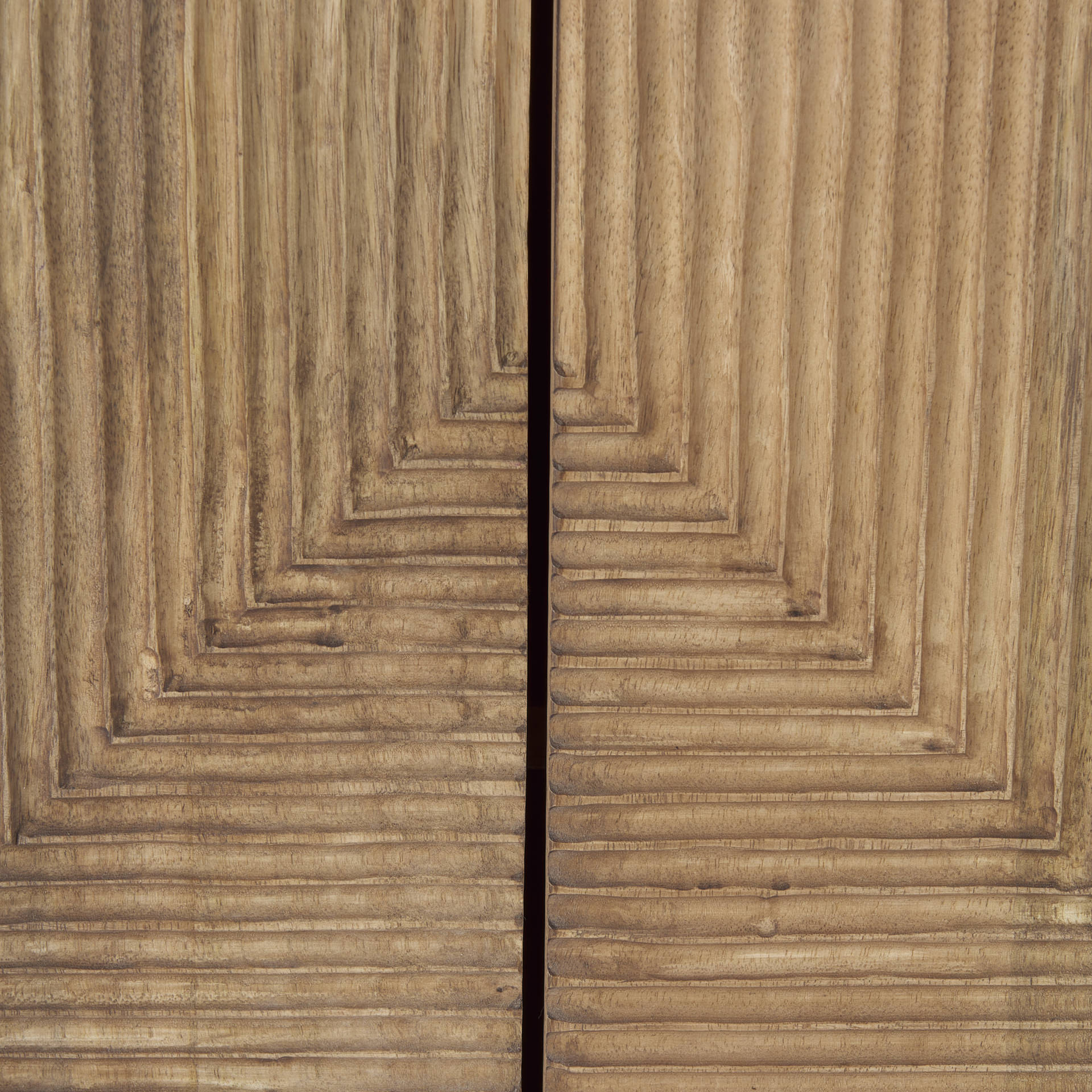 Close up of Cairo 2 Door Wood and Metal Cabinet 