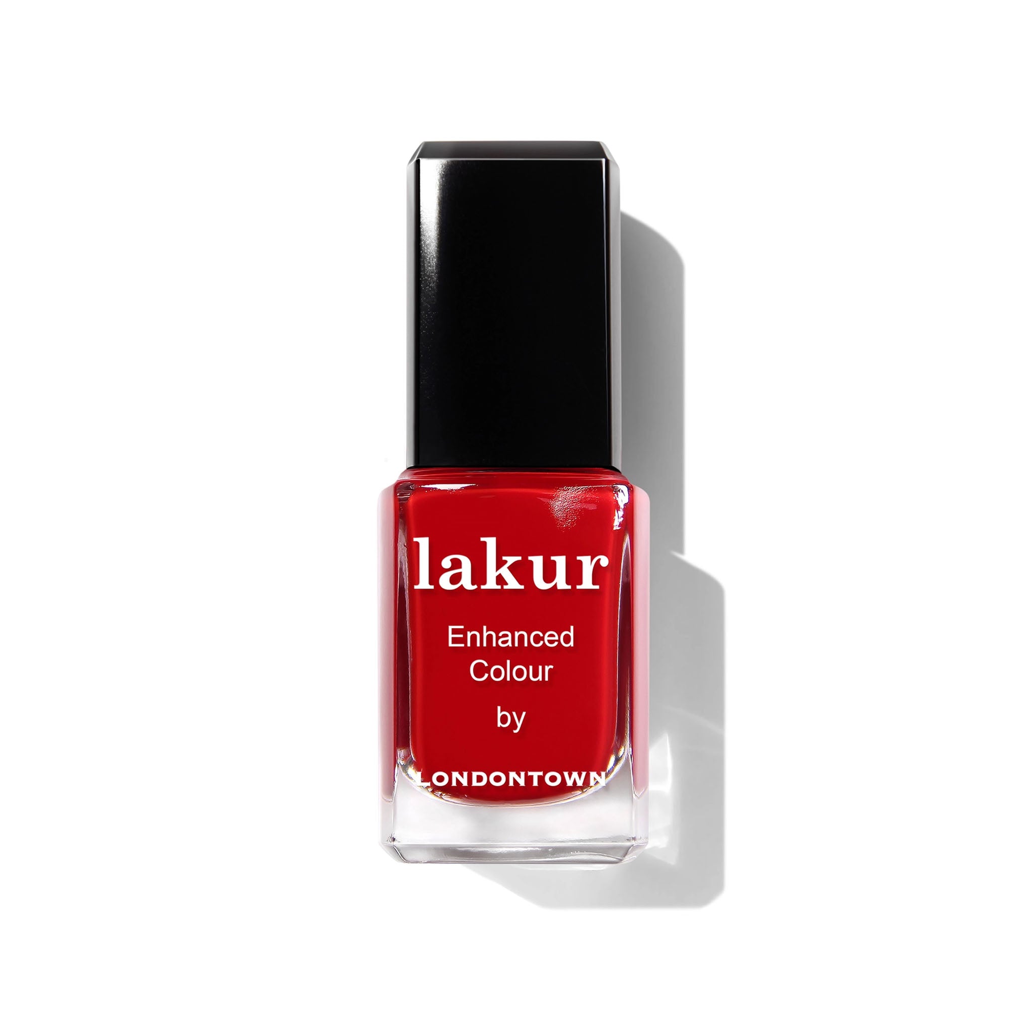 Londontown "Changing of the Guards" bright red Nail Polish on a white background