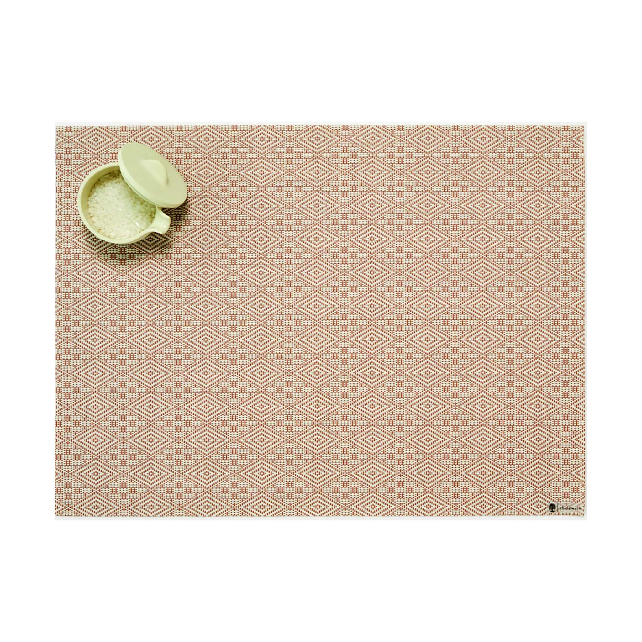 Chilewich Boxwood Rectangular Placemat in Burnt Coral on a white background