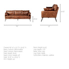 Colter 82 Inch Brown Leather Sofa - Addison West 