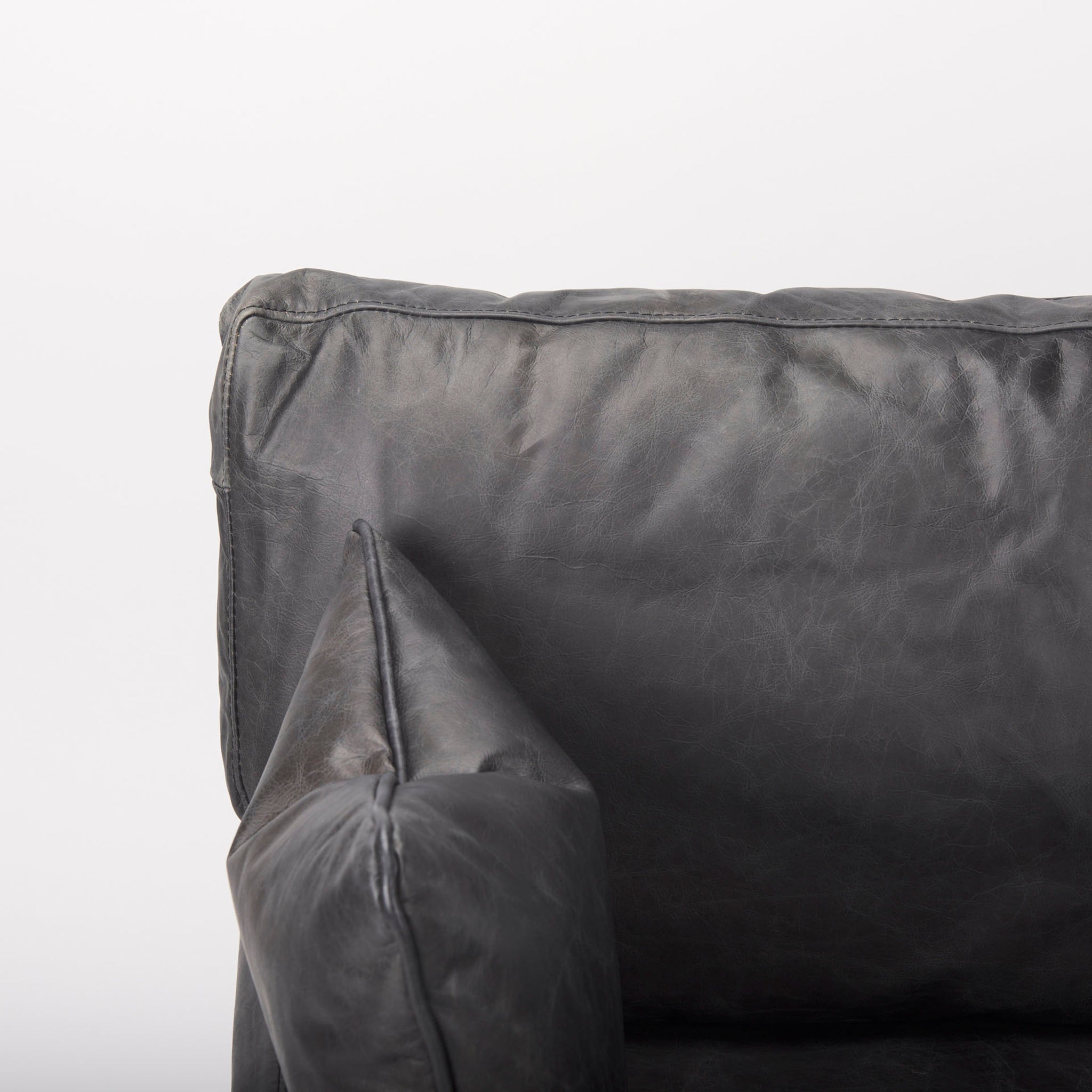 Colter Armchair in Black Leather - Addison West 