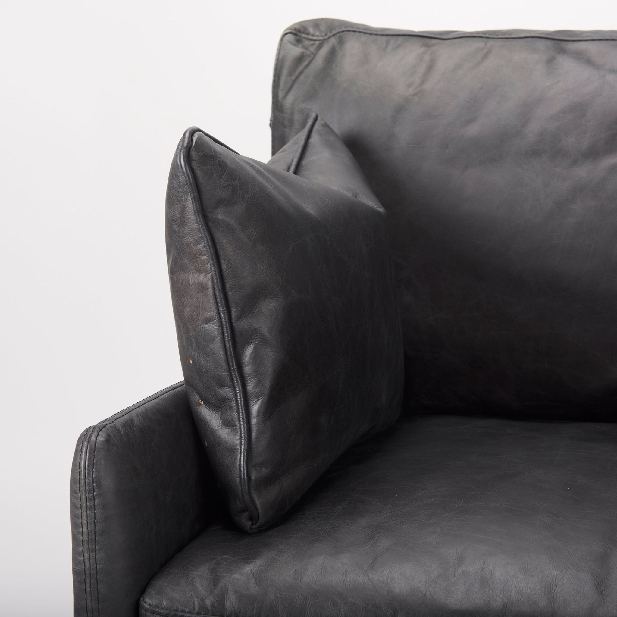 Colter Armchair in Black Leather - Addison West 