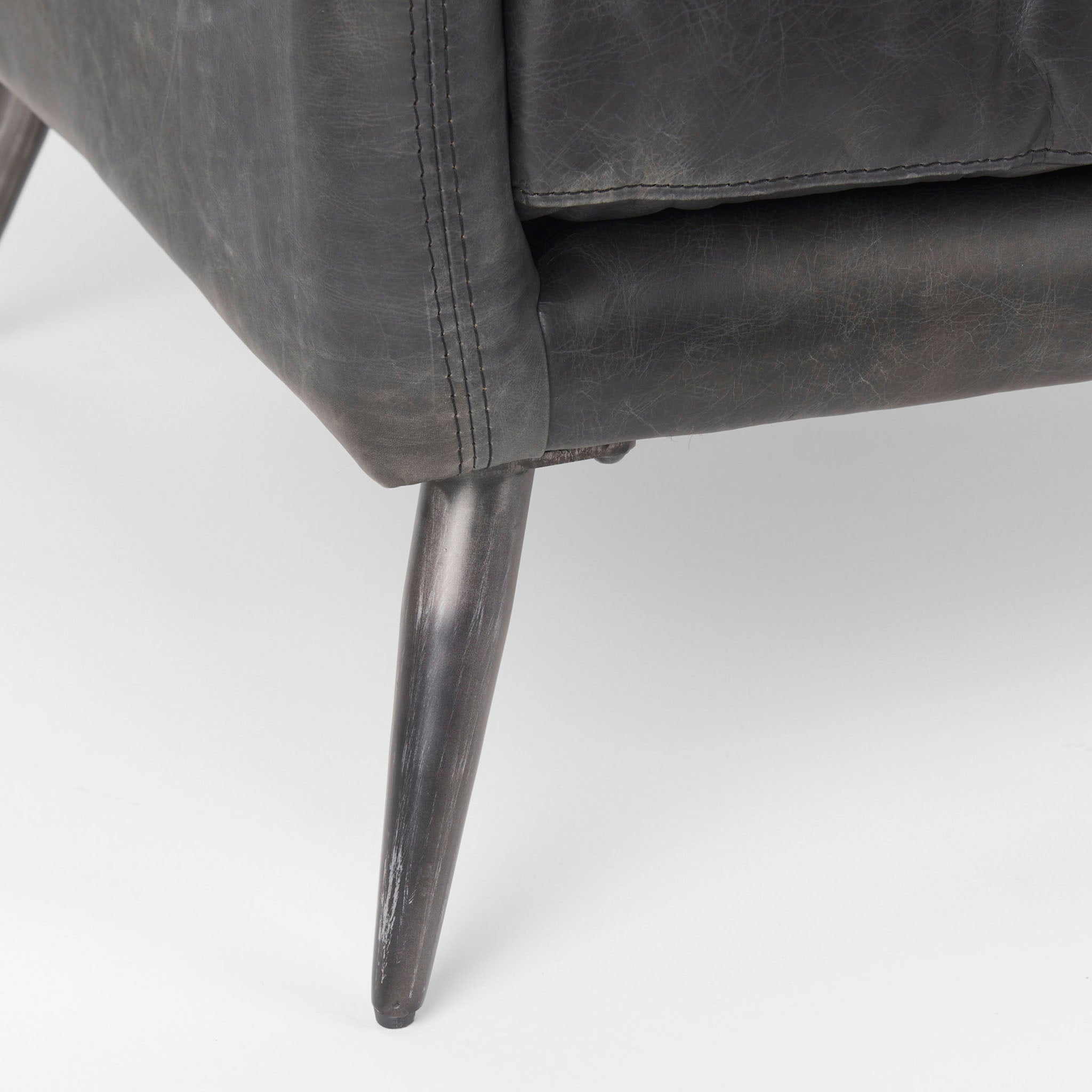 Colter Armchair in Black Leather - Addison West 