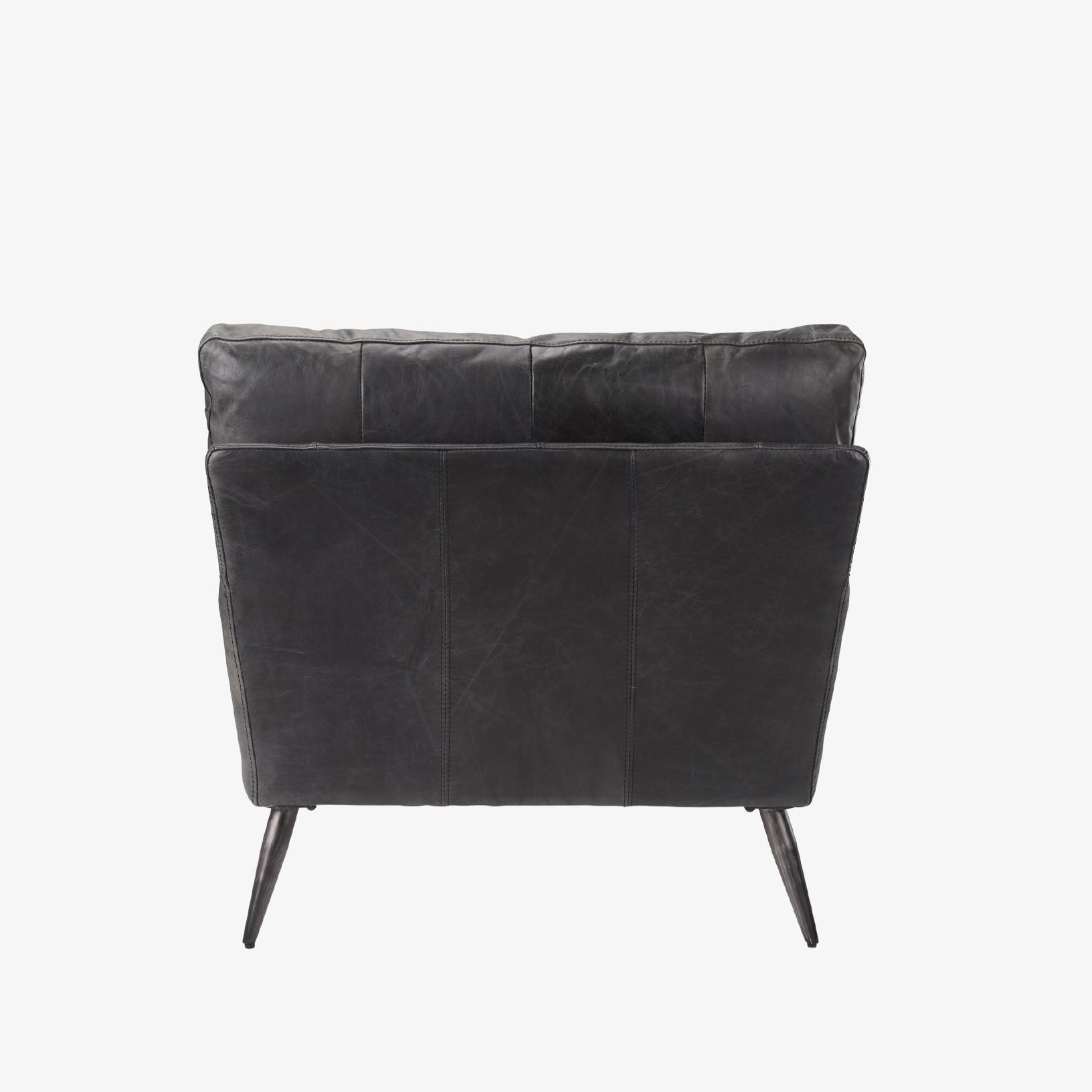 Colter Armchair in Black Leather - Addison West 