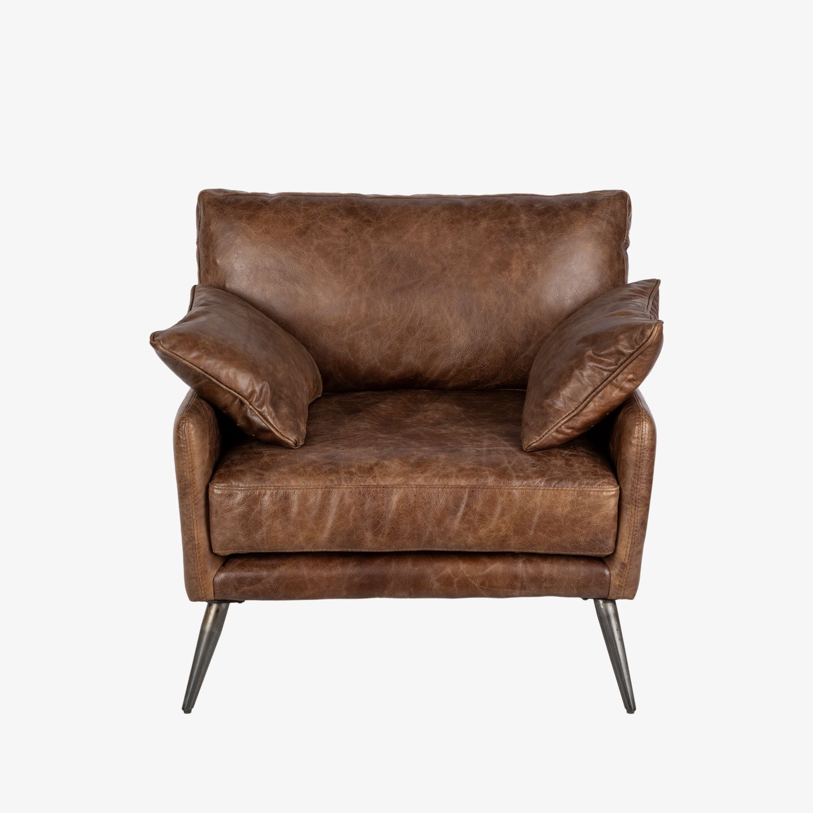 Colter Armchair in Brown Leather - Addison West 