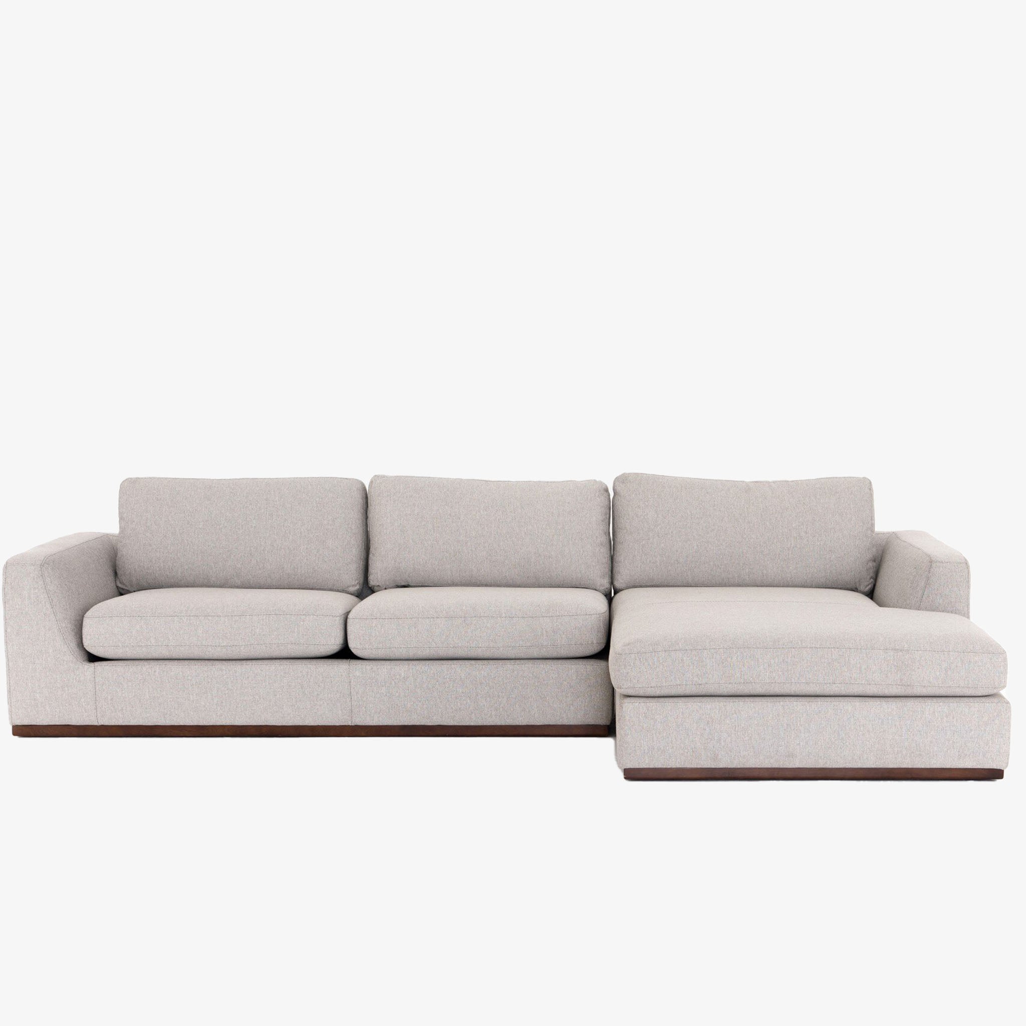 Colt 2-Piece Sectional in Aldred Silver Right Chaise on a white background