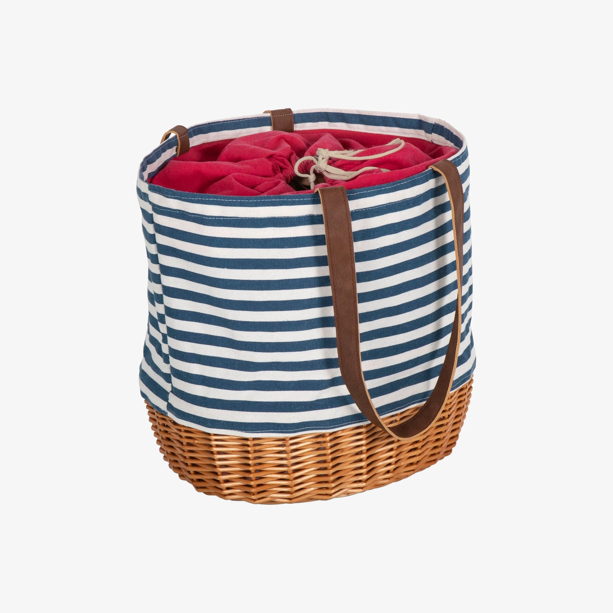 Coronado Canvas and Willow Basket Tote on a white background