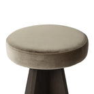 Close up of Damon Swivel Counter Stool in Sapphire Khaki on a white background at Addison West