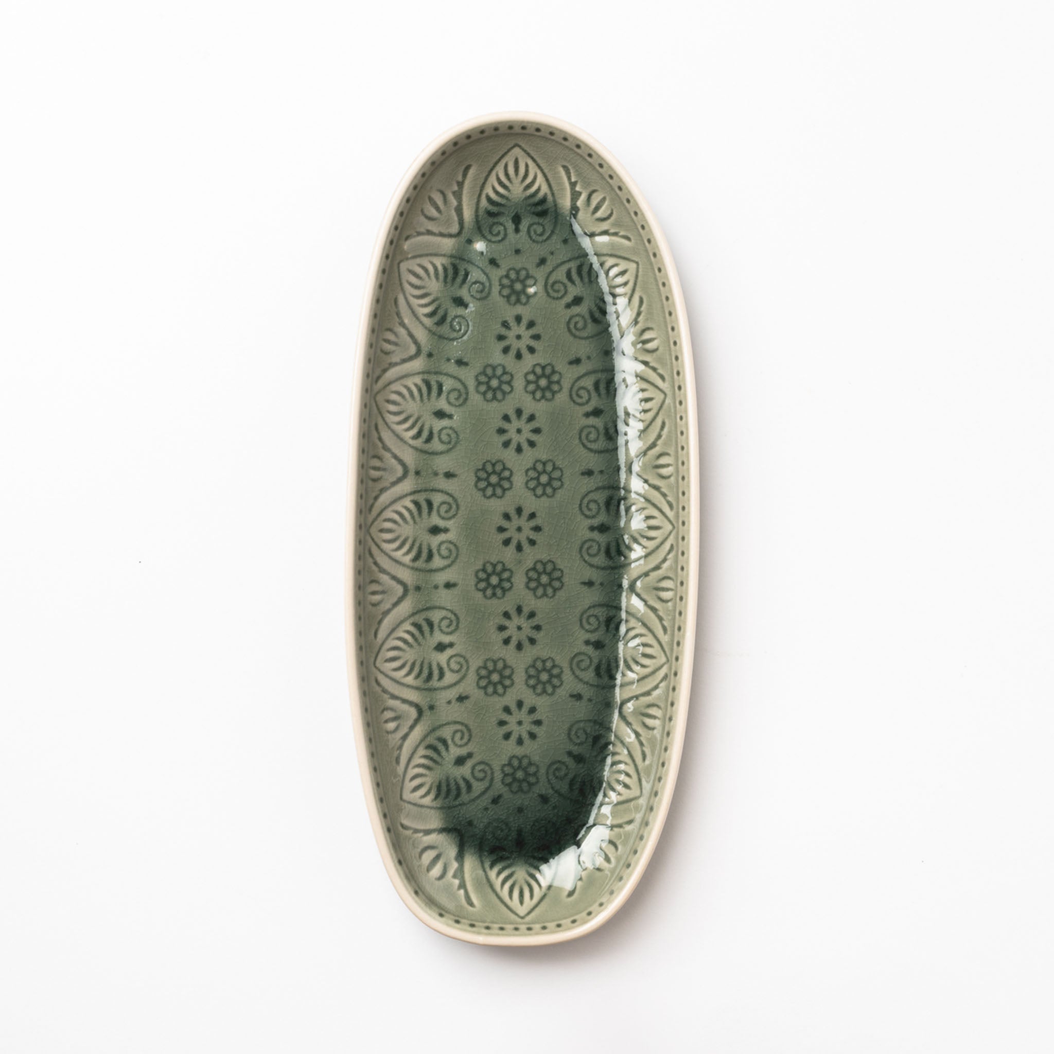 Debossed Stoneware Serving Platter - Addison West 